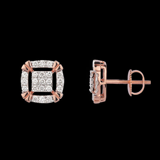 18K Rose Gold Diamond Earrings - 1.051ct VVS-VS-GH