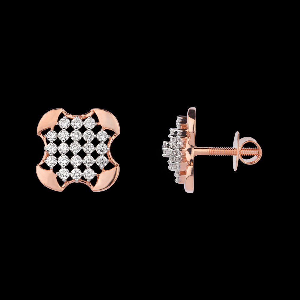 18K Rose Gold Diamond Earrings - 0.89ct VS-SI-FG