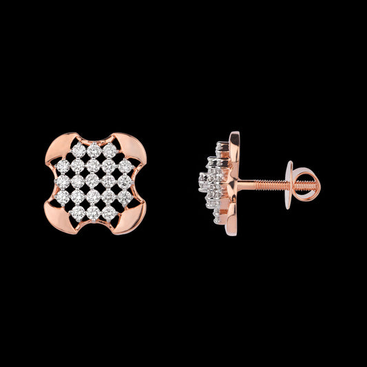 18K Rose Gold Diamond Earrings - 0.89ct VS-SI-FG