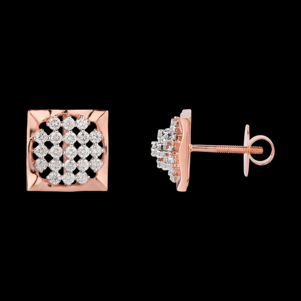 18K Rose Gold Diamond Earrings - 0.74ct VVS-VS-GH