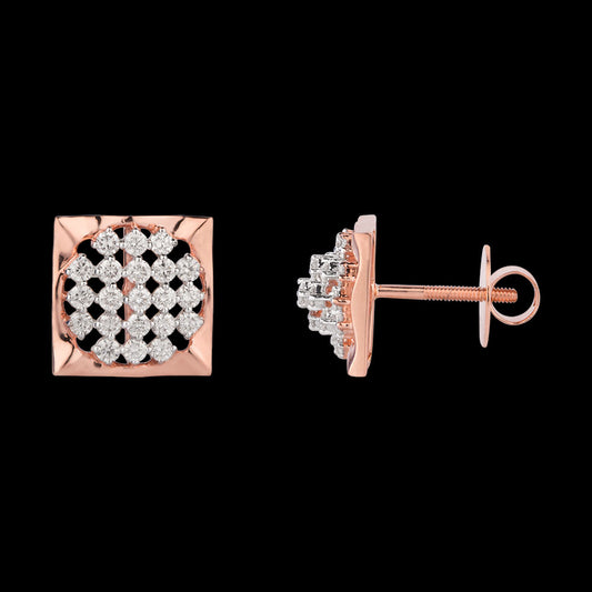 18K Rose Gold Diamond Earrings - 0.74ct VVS-VS-GH