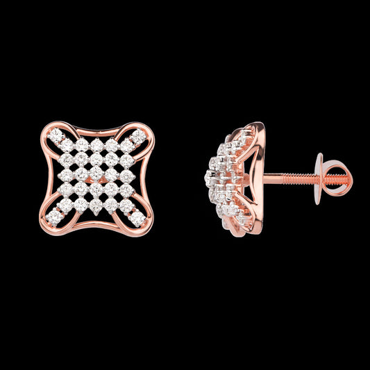18K Rose Gold Diamond Earrings - 1.032ct VS-SI-FG