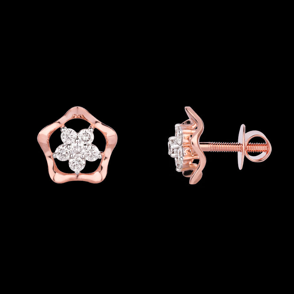 18K Rose Gold Diamond Earrings - 0.68ct VVS-VS-GH