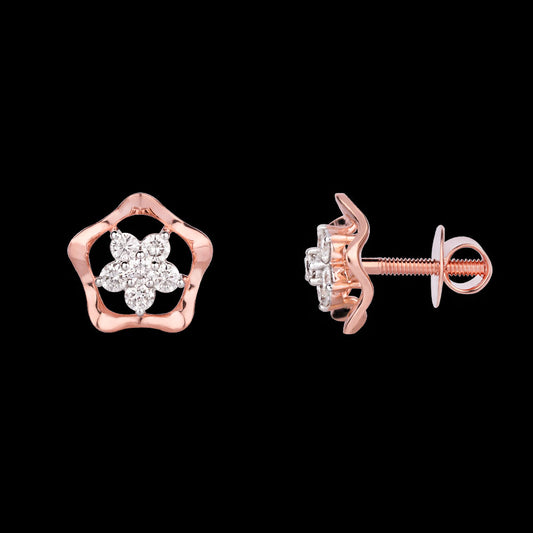 18K Rose Gold Diamond Earrings - 0.68ct VVS-VS-GH