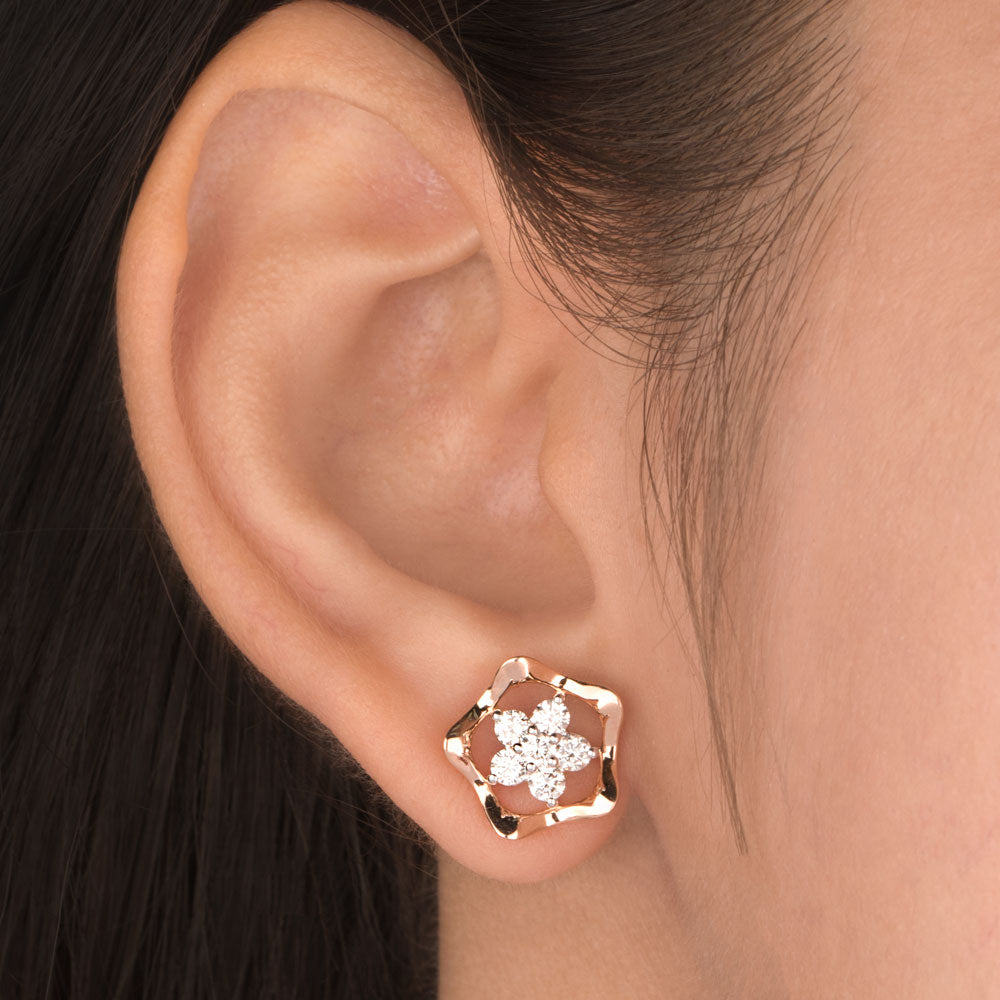 18K Rose Gold Diamond Earrings - 0.68ct VVS-VS-GH