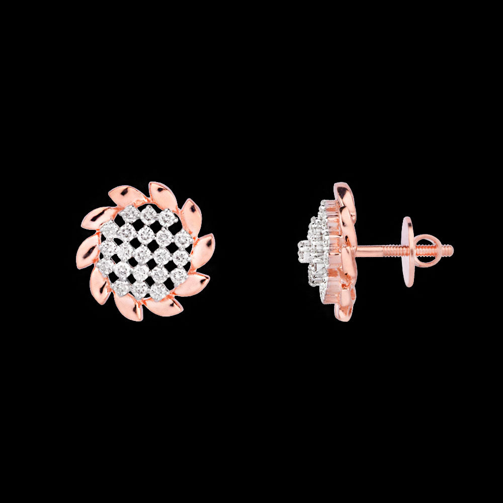 14K Rose Gold Diamond Earrings - 0.593ct VS-EF