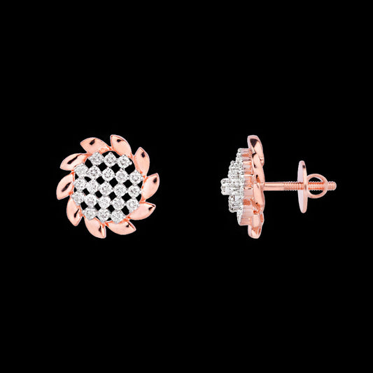 14K Rose Gold Diamond Earrings - 0.593ct VS-EF