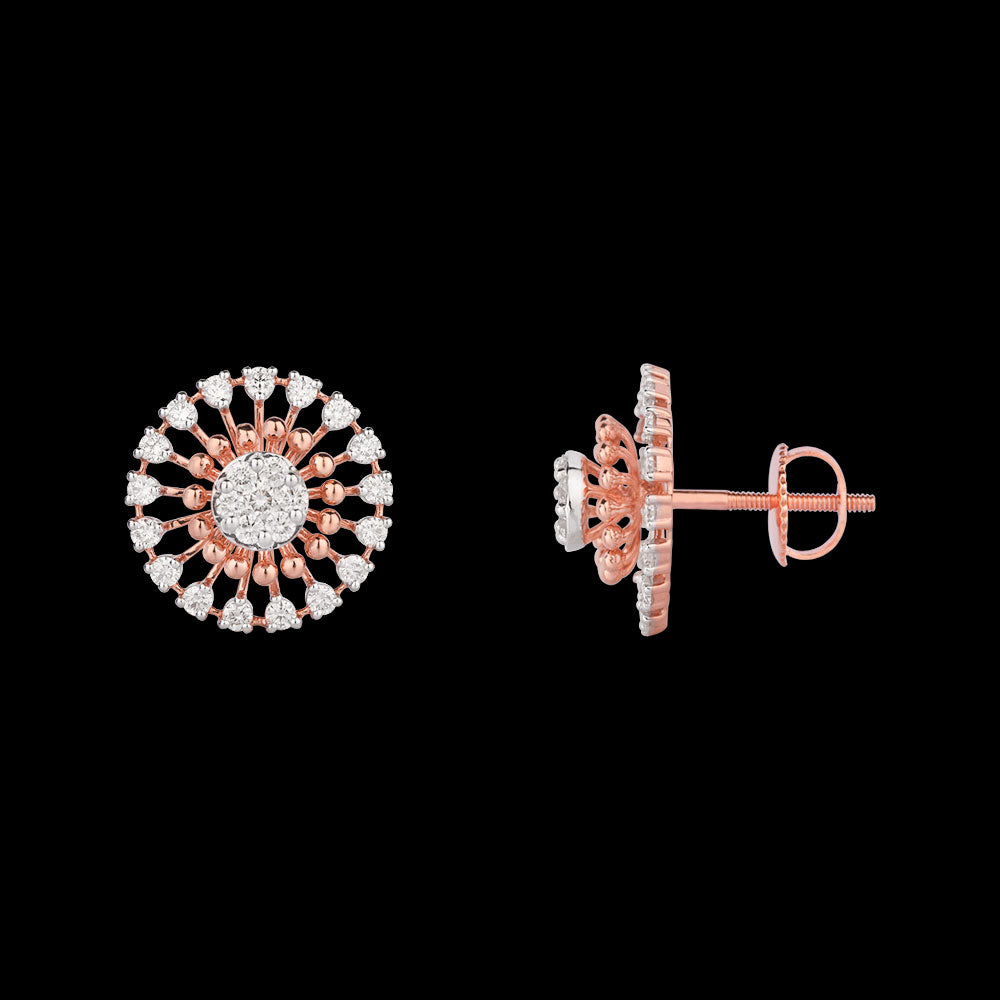 18K Rose Gold Diamond Earrings - 1.06ct VVS-VS-GH