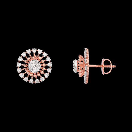 18K Rose Gold Diamond Earrings - 1.06ct VVS-VS-GH