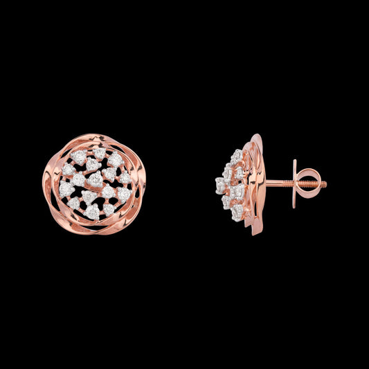 18K Rose Gold Diamond Earrings - 0.806ct VS-SI-HI