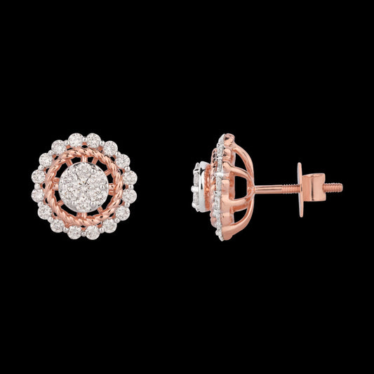 18K Rose Gold Diamond Earrings - 1.17ct VS-SI-HI