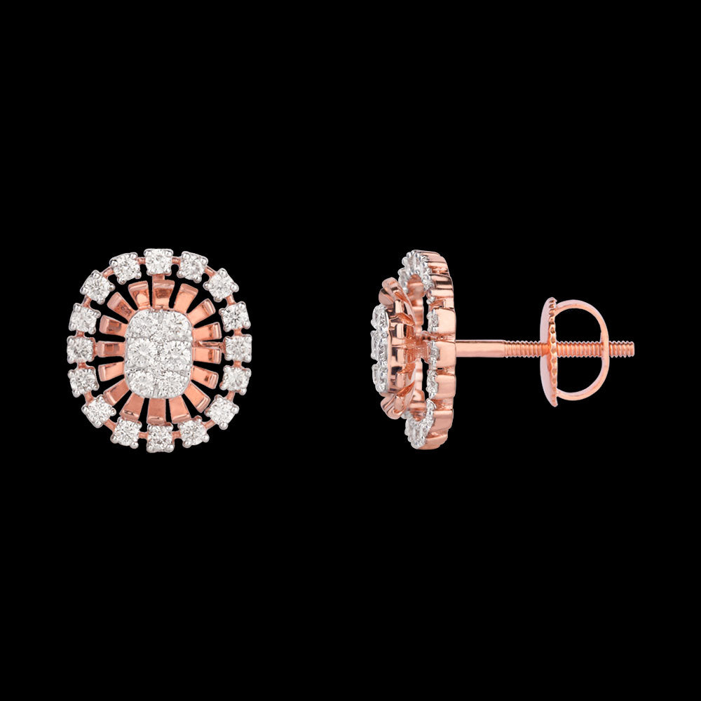 18K Rose Gold Diamond Earrings - 1.06ct VS-SI-HI