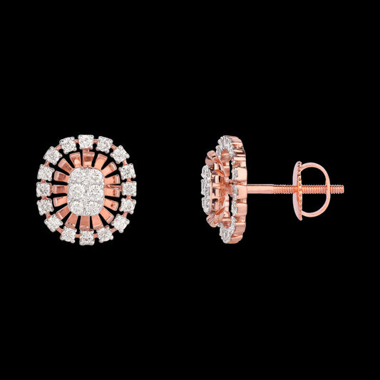 18K Rose Gold Diamond Earrings - 1.06ct VS-SI-HI