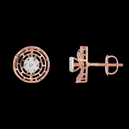 14K Rose Gold Diamond Earrings - 0.493ct VS-SI-HI