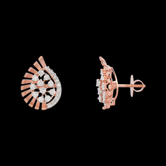 18K Rose Gold Diamond Earrings - 1.045ct VS-SI-HI