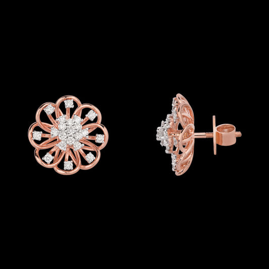 14K Rose Gold Diamond Earrings - 0.75ct VVS-VS-GH