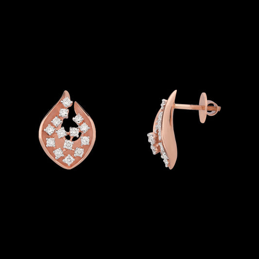 14K Rose Gold Diamond Earrings - 0.59ct VS-GH