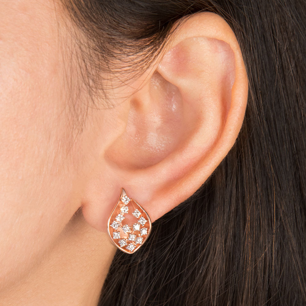 14K Rose Gold Diamond Earrings - 0.59ct VS-GH