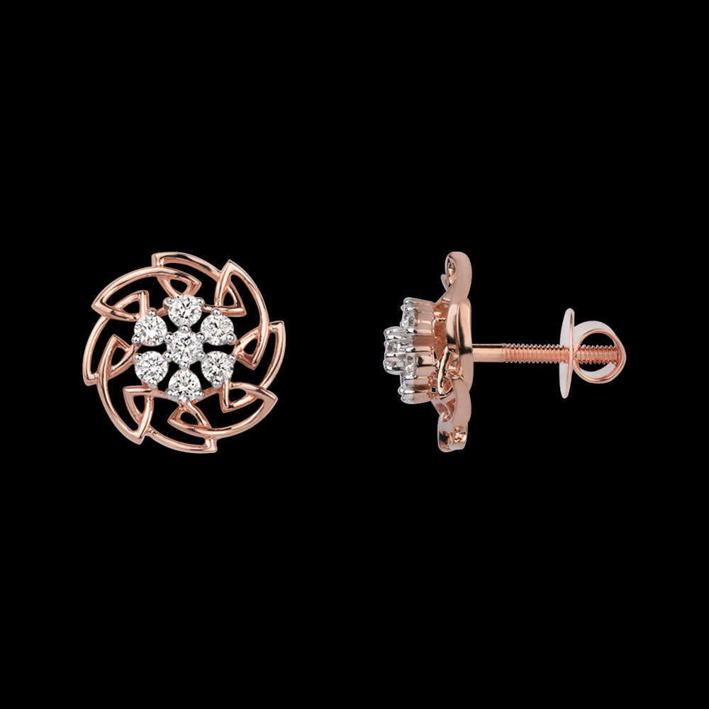 18K Rose Gold Diamond Earrings - 0.808ct VVS-VS-GH