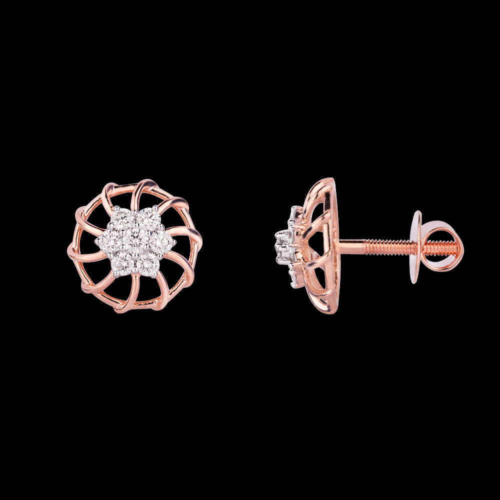18K Rose Gold Diamond Earrings - 0.806ct VVS-VS-GH