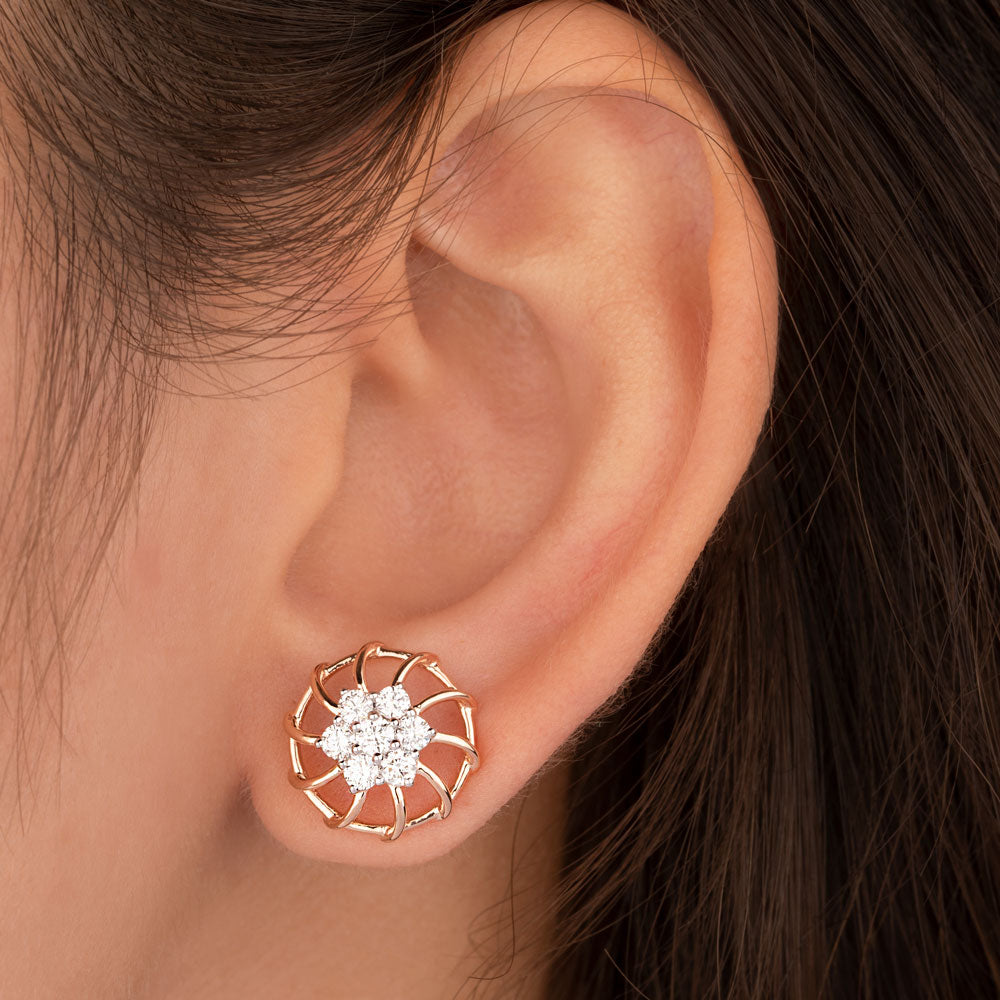18K Rose Gold Diamond Earrings - 0.806ct VVS-VS-GH
