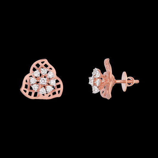 14K Rose Gold Diamond Earrings - 0.538ct VS-SI-HI