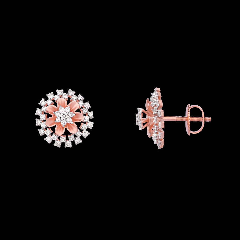 18K Rose Gold Diamond Earrings - 1.67ct VS-SI-HI