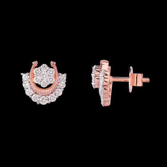 18K Rose Gold Diamond Earrings - 1.02ct VS-SI-HI