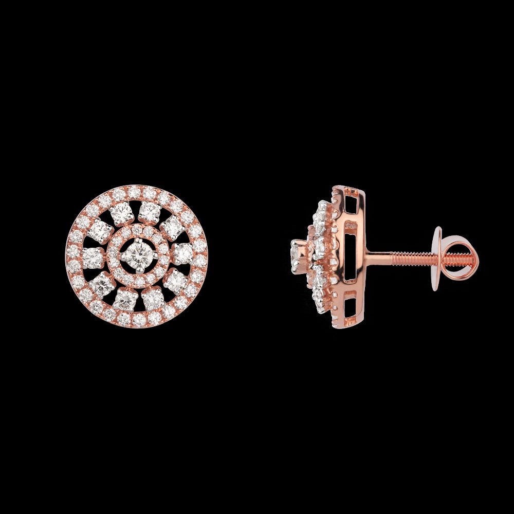 18K Rose Gold Diamond Earrings - 1.403ct VVS-VS-GH