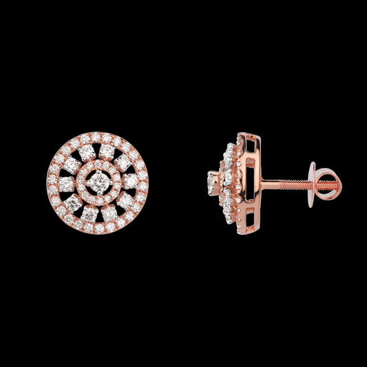 18K Rose Gold Diamond Earrings - 1.403ct VVS-VS-GH