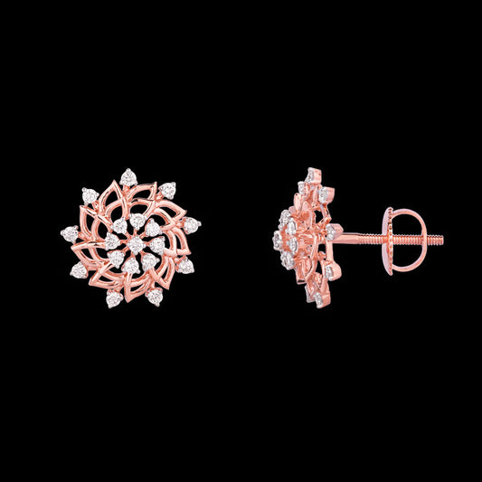 18K Rose Gold Diamond Earrings - 0.686ct VVS-VS-GH