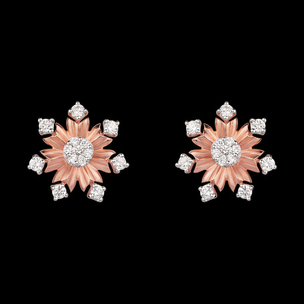 18K Rose Gold Diamond Earrings - 0.856ct VVS-VS-GH