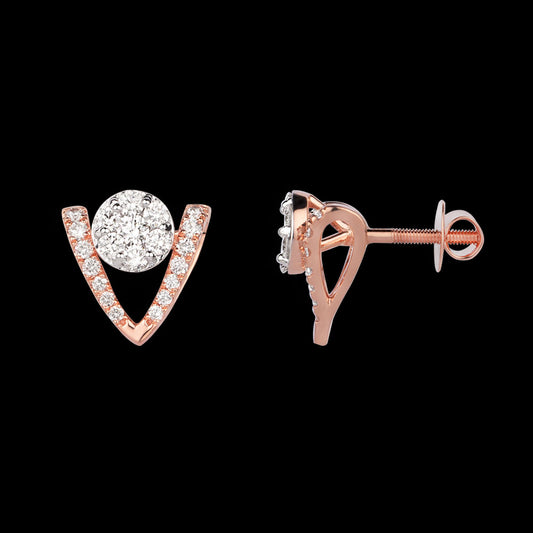 18K Rose Gold Diamond Earrings - 0.742ct VVS-VS-GH