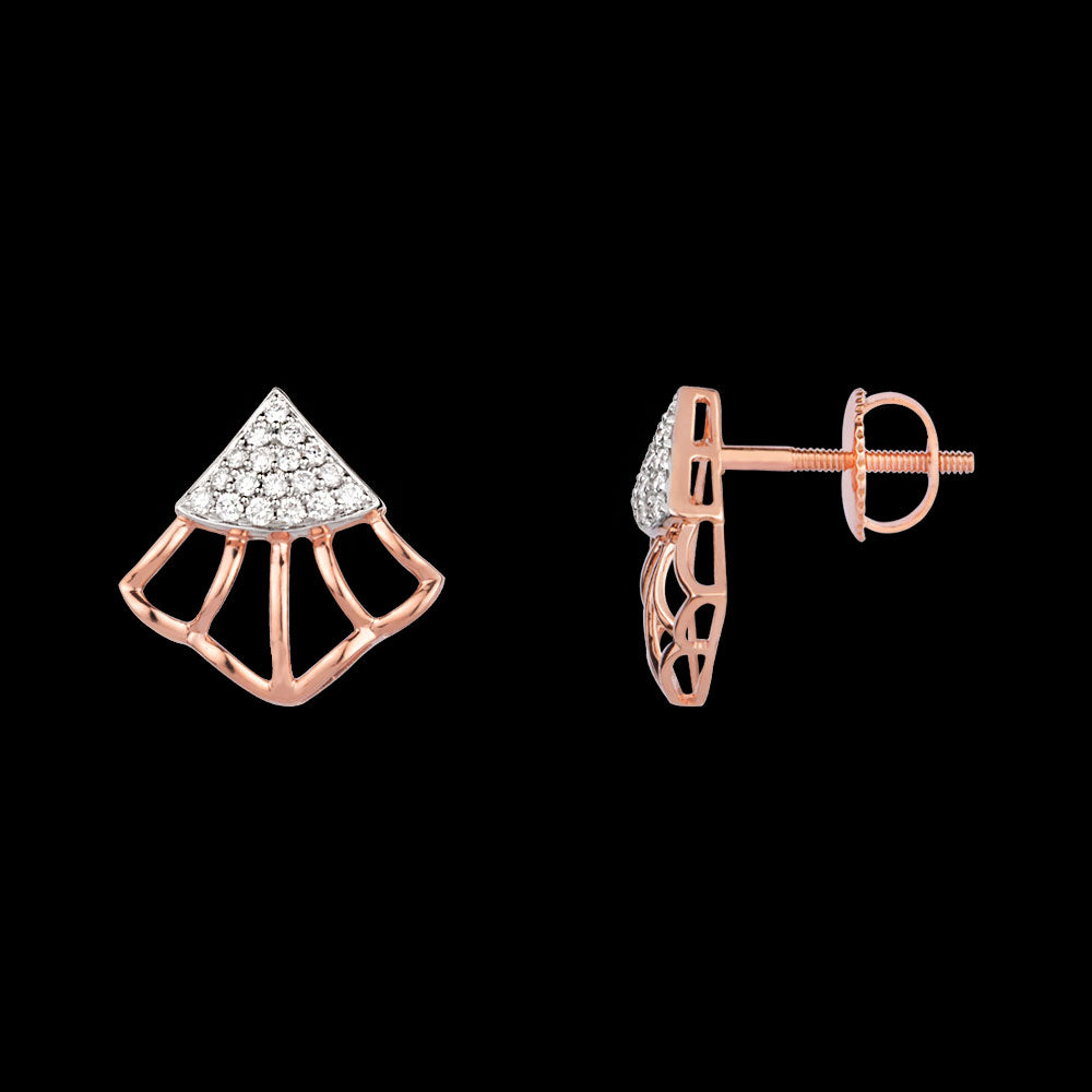 18K Rose Gold Diamond Earrings - 0.38ct VVS-VS-EF