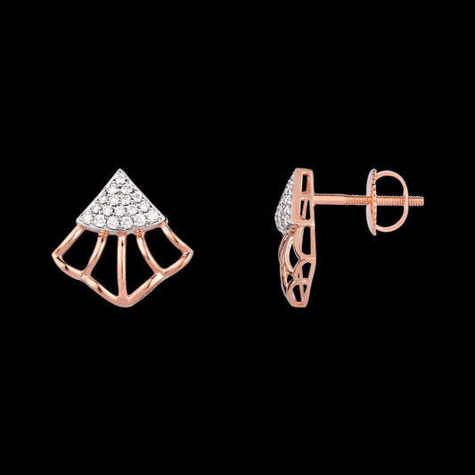 18K Rose Gold Diamond Earrings - 0.38ct VVS-VS-EF