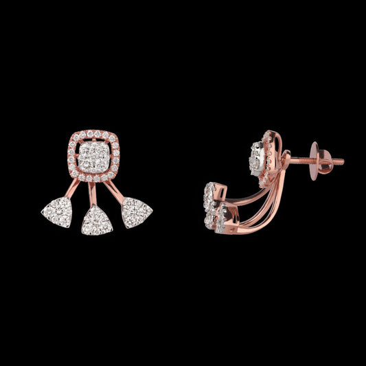 18K Rose Gold Diamond Earrings - 1.52ct VVS-VS-GH