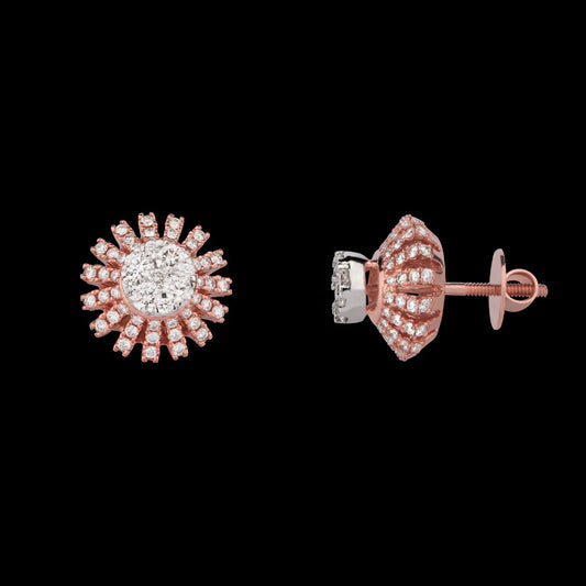 18K Rose Gold Diamond Earrings - 1.09ct VVS-VS-GH