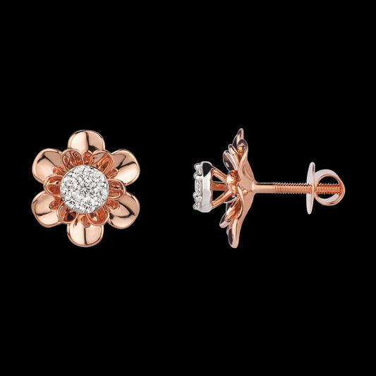 14K Rose Gold Diamond Earrings - 0.484ct VVS-VS-GH
