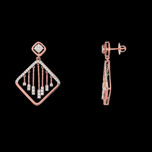 18K Rose Gold Diamond Earrings - 1.926ct VVS-VS-HI