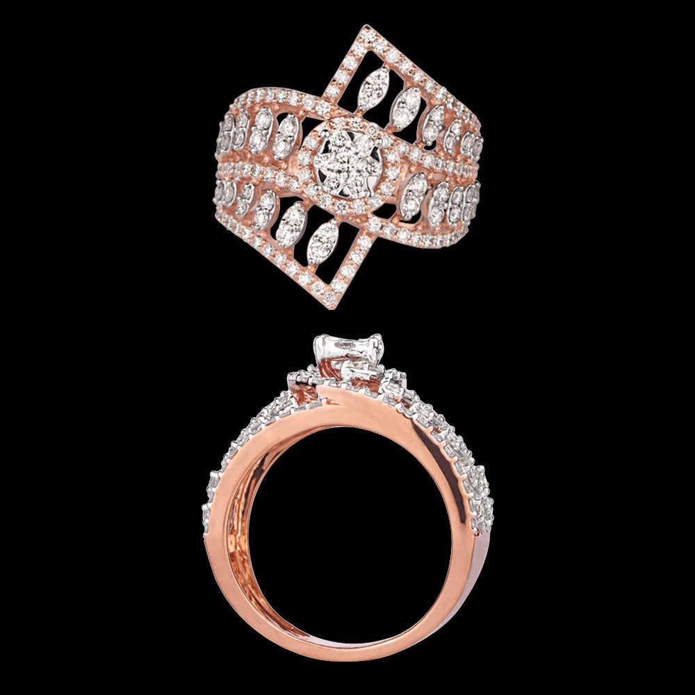 18K Rose Gold Diamond Ring - 1.367ct VVS-VS-HI