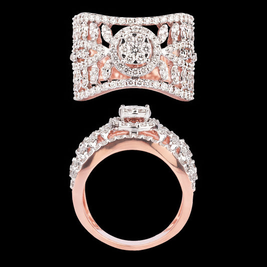 18K Rose Gold Diamond Ring - 1.384ct VVS-VS-HI