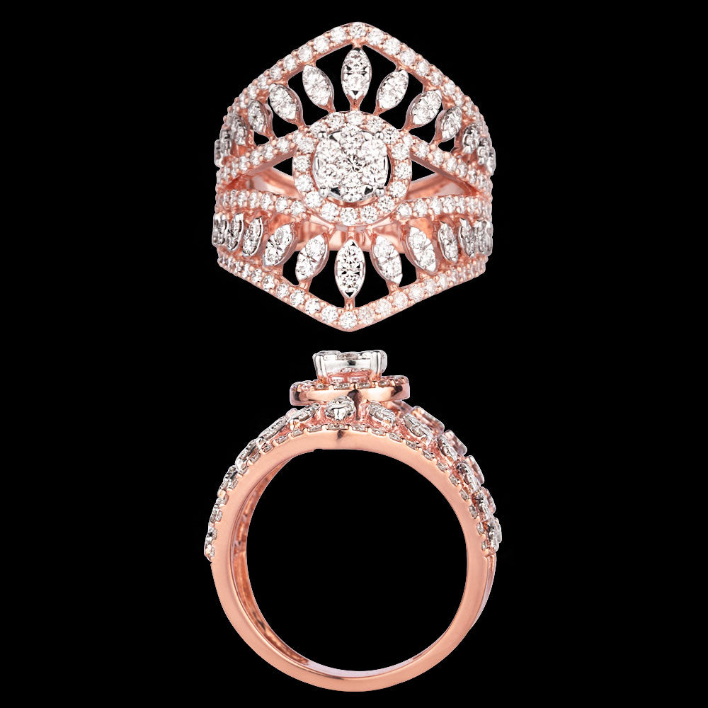 18K Rose Gold Diamond Ring - 1.685ct VVS-VS-HI