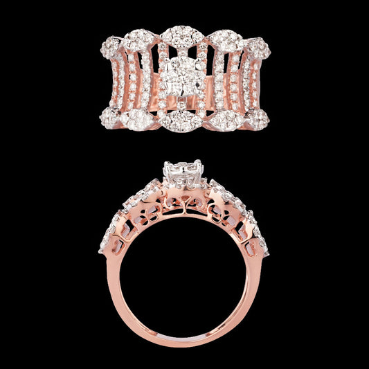 18K Rose Gold Diamond Ring - 1.343ct VVS-VS-HI
