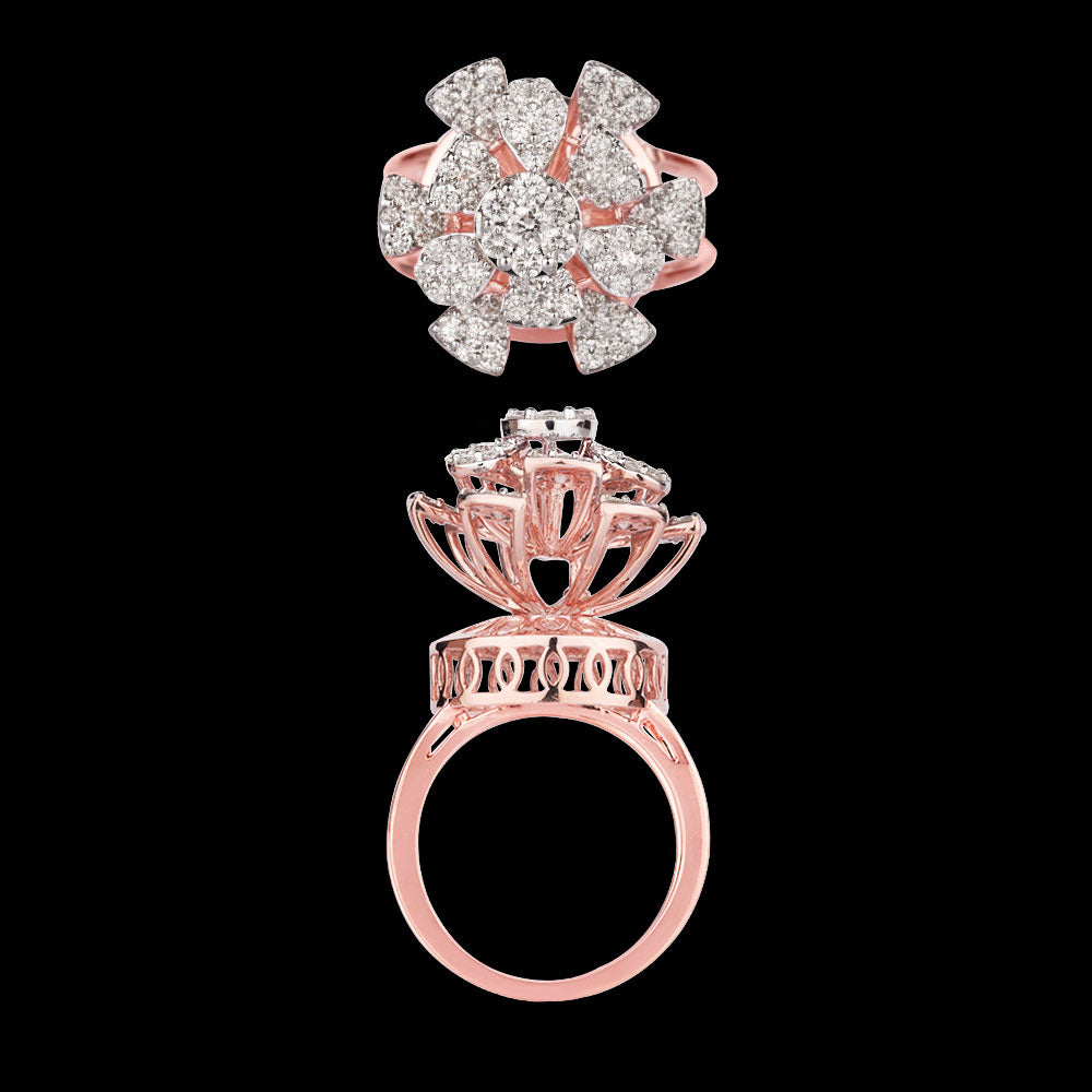 18K Rose Gold Diamond Ring - 1.4ct VVS-VS-HI