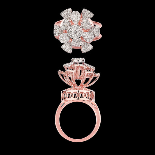 18K Rose Gold Diamond Ring - 1.4ct VVS-VS-HI