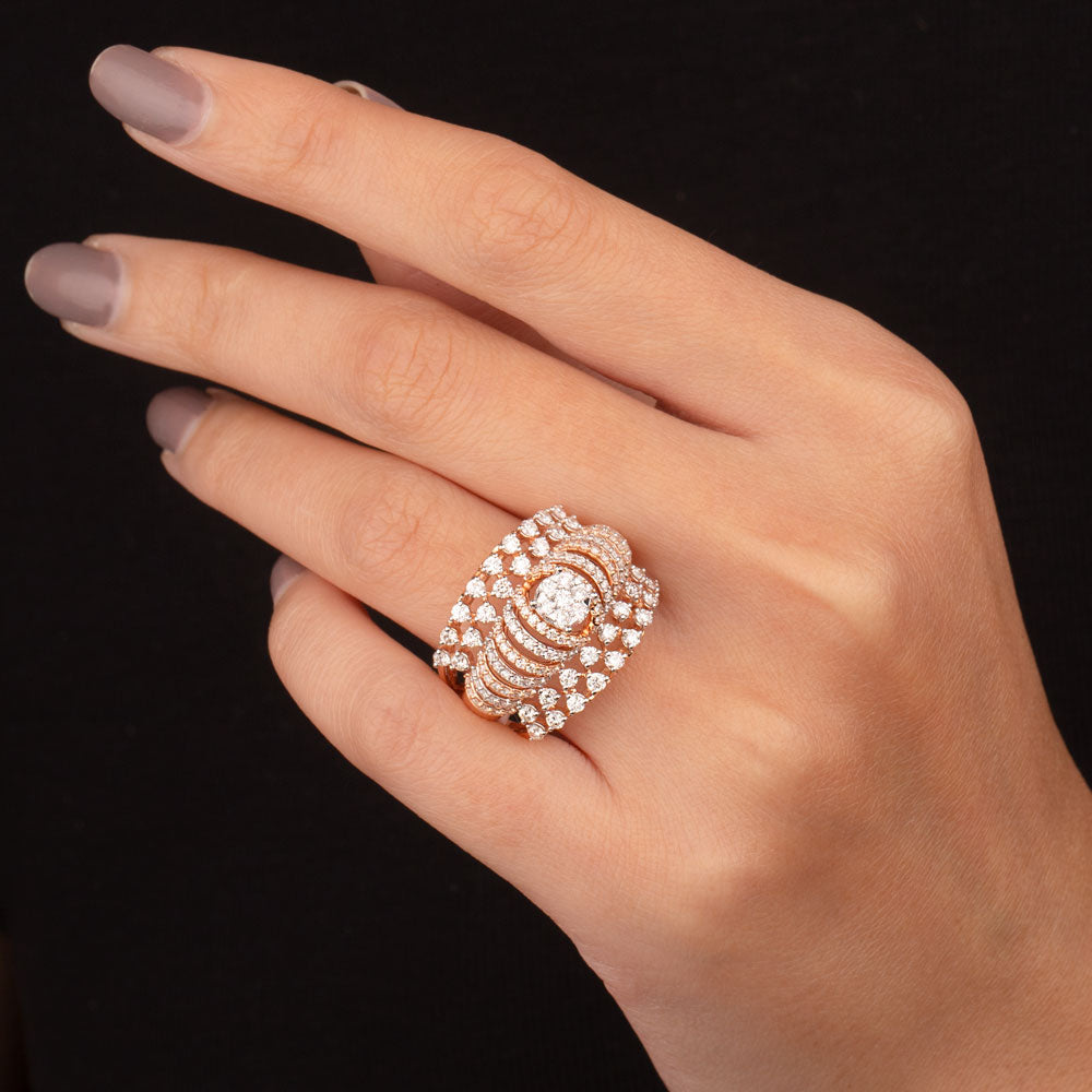 18K Rose Gold Diamond Ring - 1.62ct VVS-VS-GH