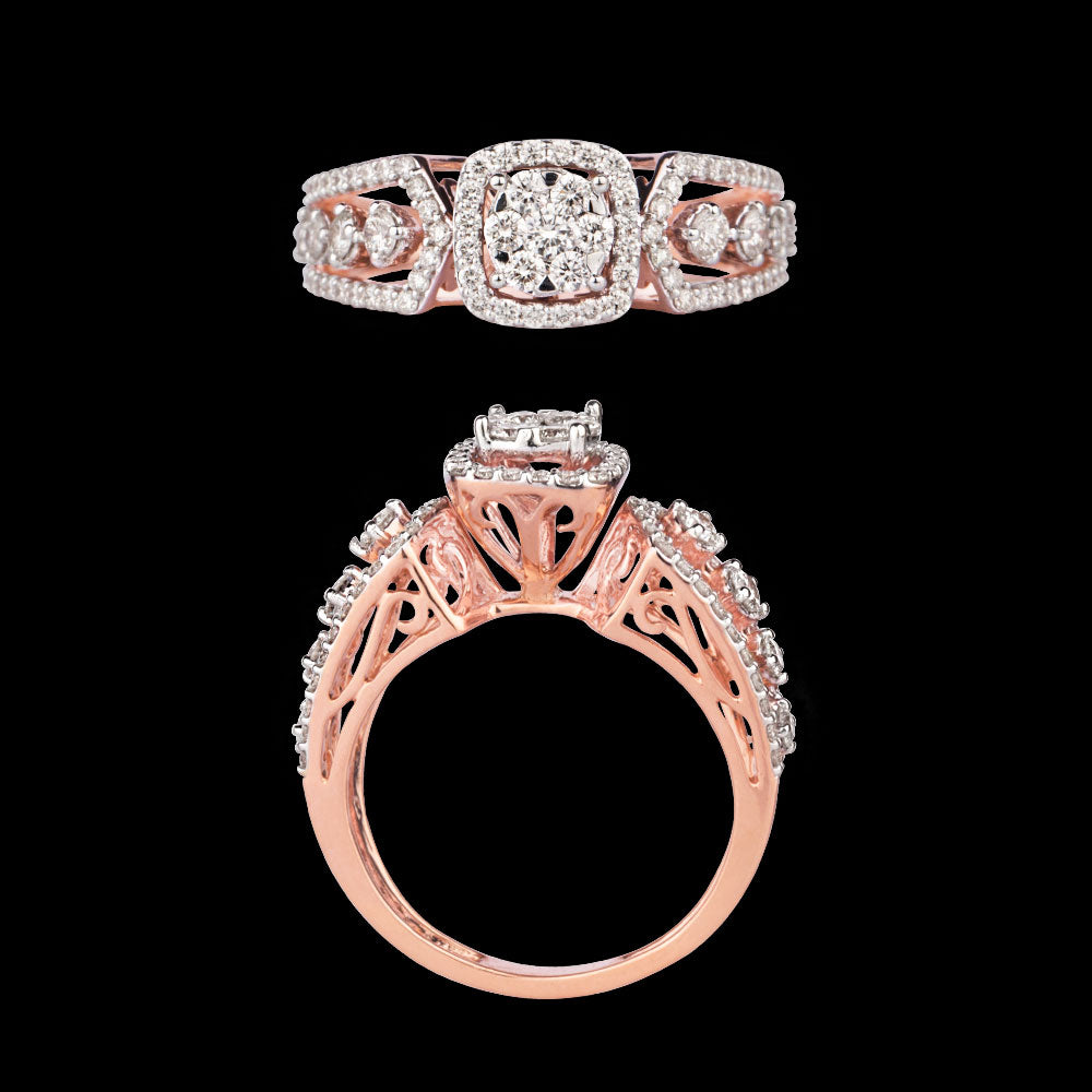 18K Rose Gold Diamond Ring - 0.898ct VVS-VS-HI