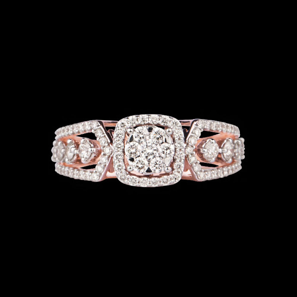 18K Rose Gold Diamond Ring - 0.898ct VVS-VS-HI