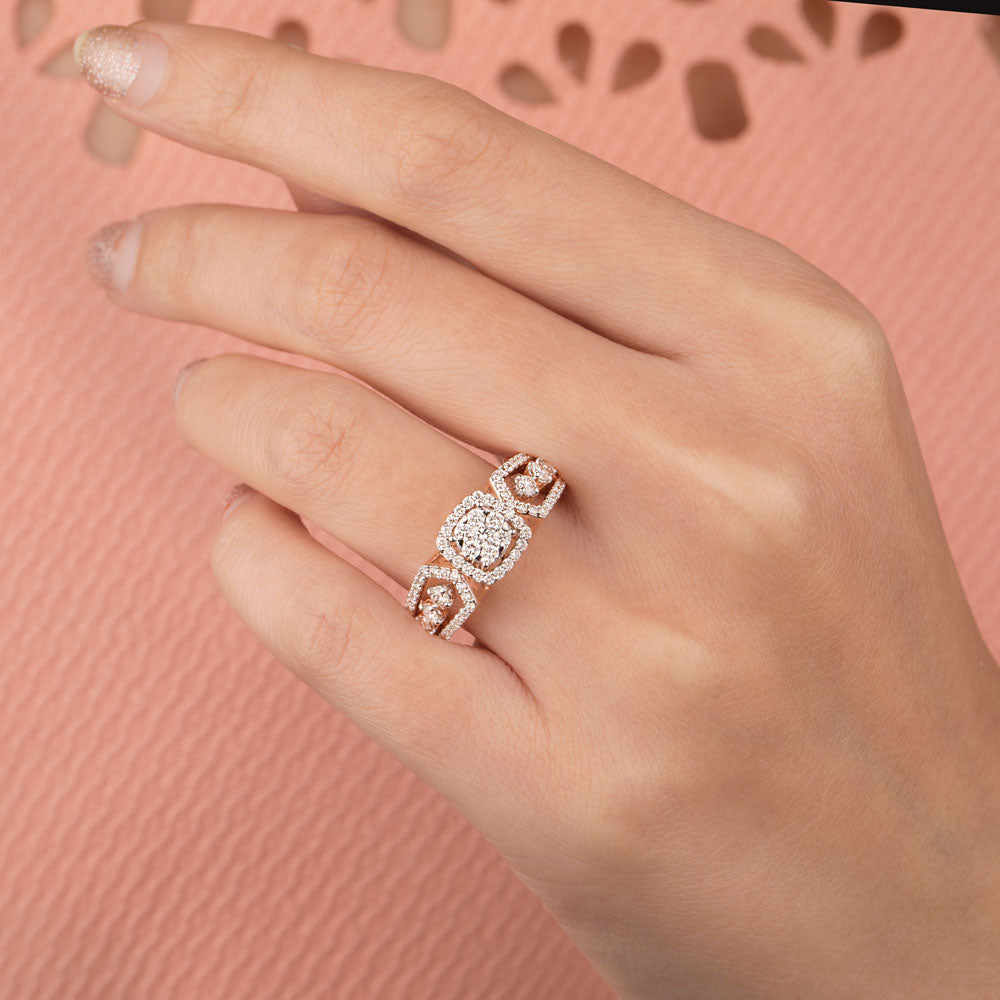 18K Rose Gold Diamond Ring - 0.898ct VVS-VS-HI