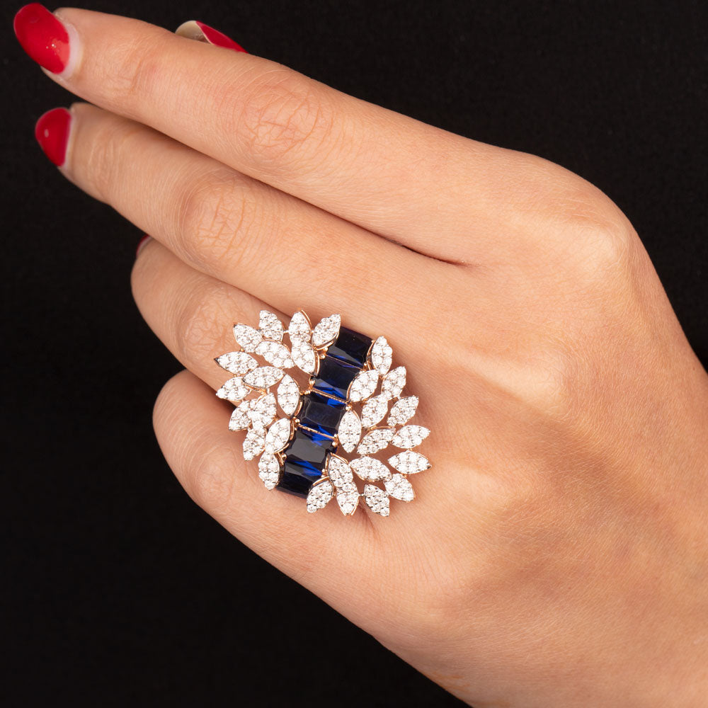 18K Rose Gold Diamond Ring - 1.72ct VS-SI-HI with Colour Stones
